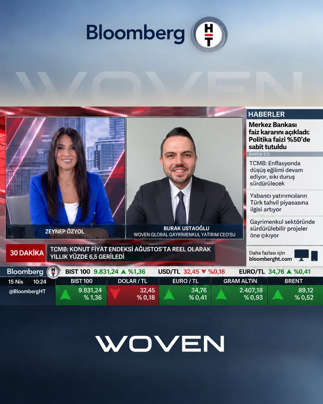Burak Ustaoğlu Bloomberg HT'de Gayrimenkul Piyasasını ve Konut Fiyatlarını Değerlendirdi